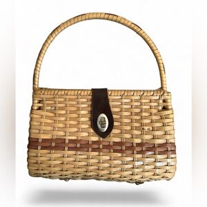 VINTAGE "Stein" 'Novelty Import' Hand Woven Wicker Bag.